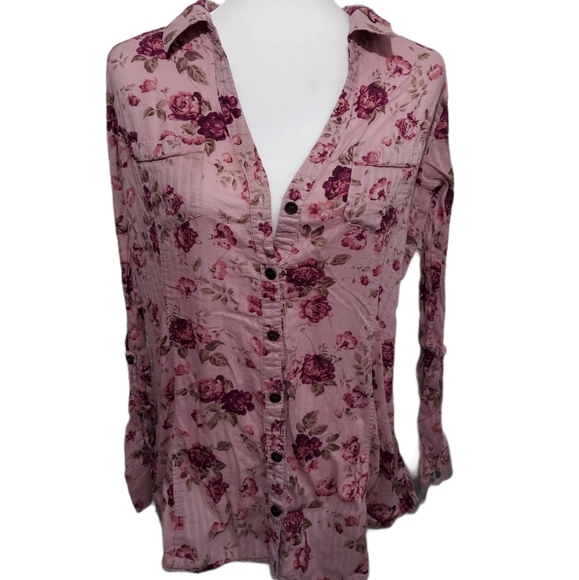 Maurices Tops - Maurices Floral Button Down Long Sleeve Top XL